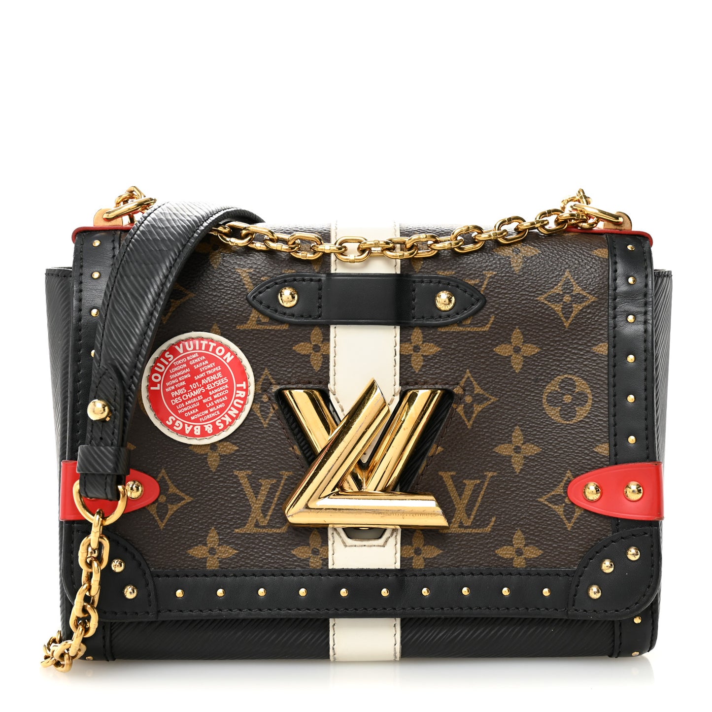 Epi Monogram Complice Trunks and Bags Twist Shoulder Bag MM Black
