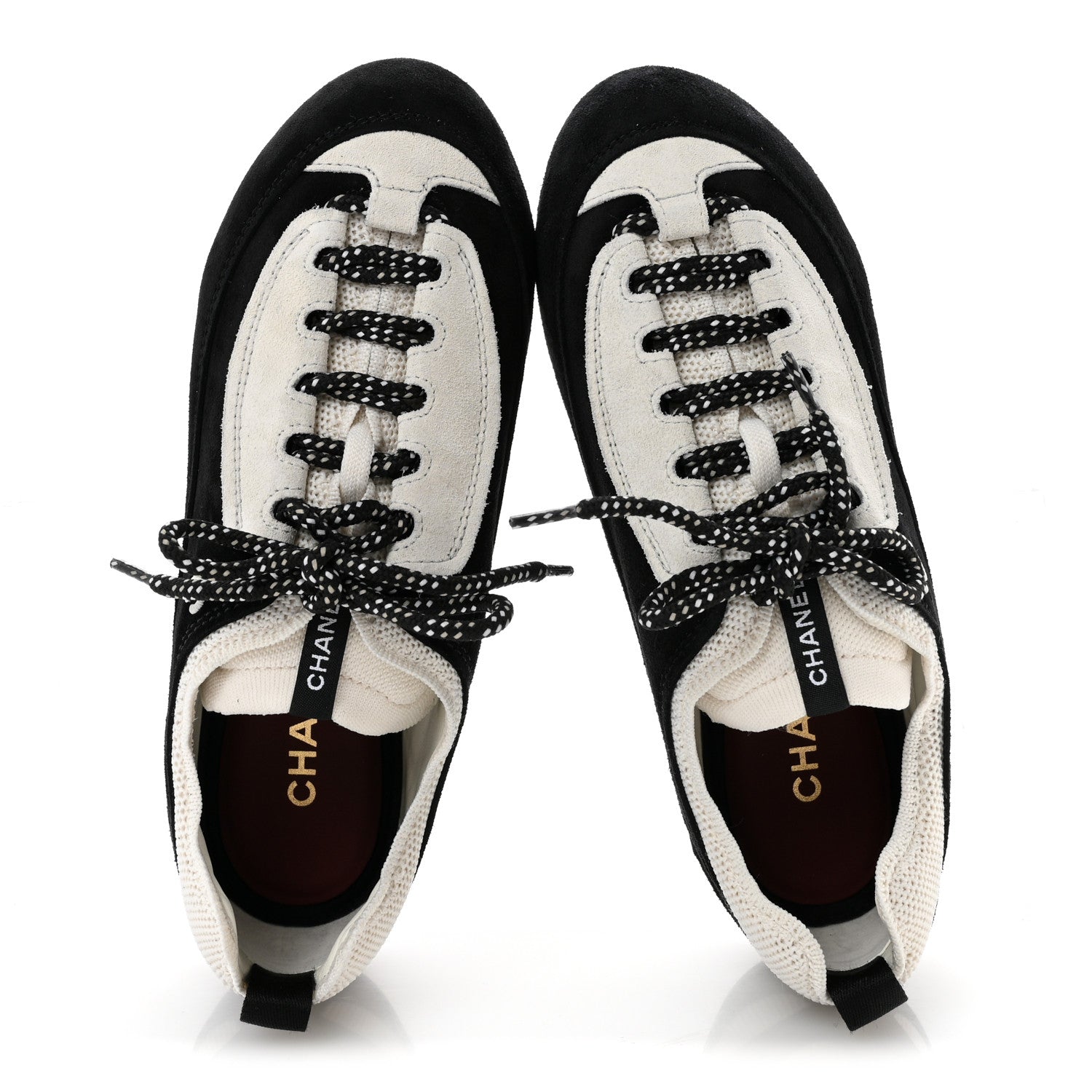 Chanel Velvet Calfskin Mixed Fibers Low Top CC Sneakers 37 Black