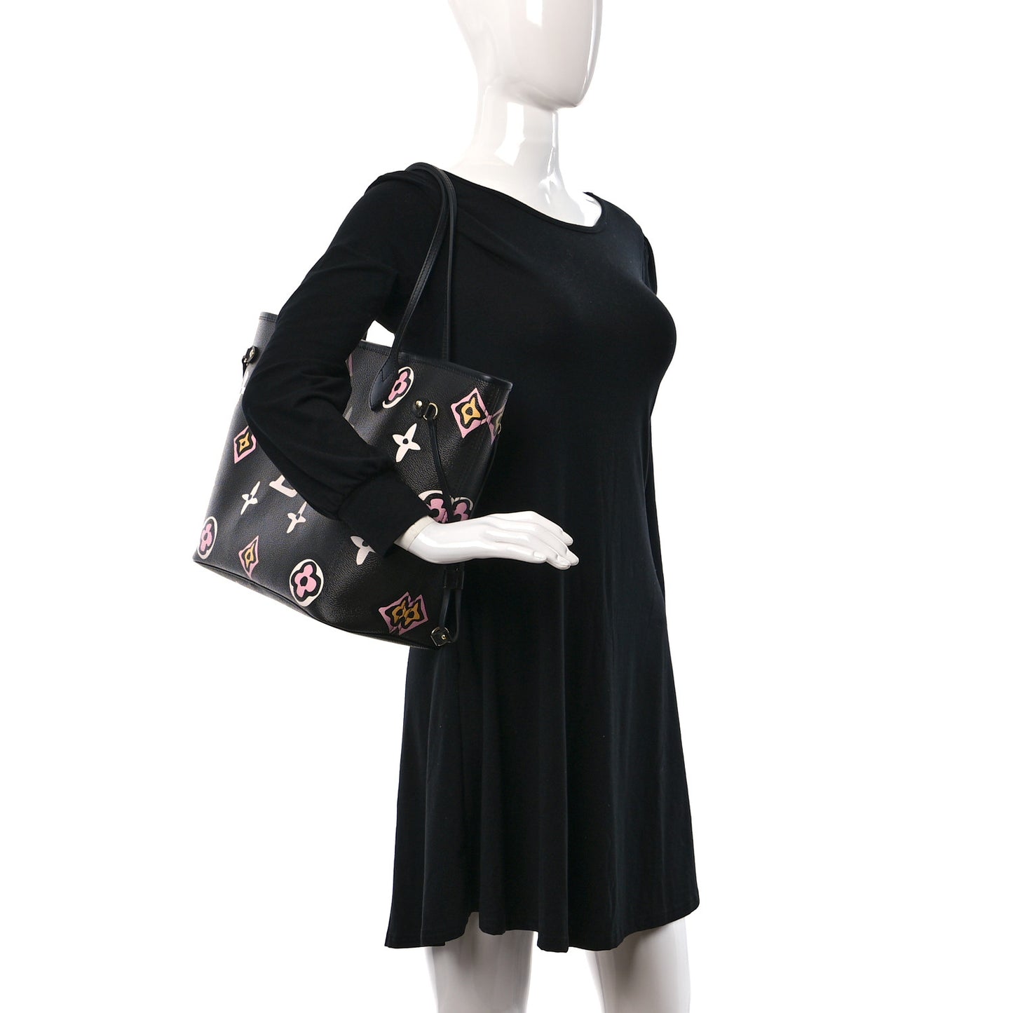 Monogram Giant Wild At Heart Neverfull MM Black