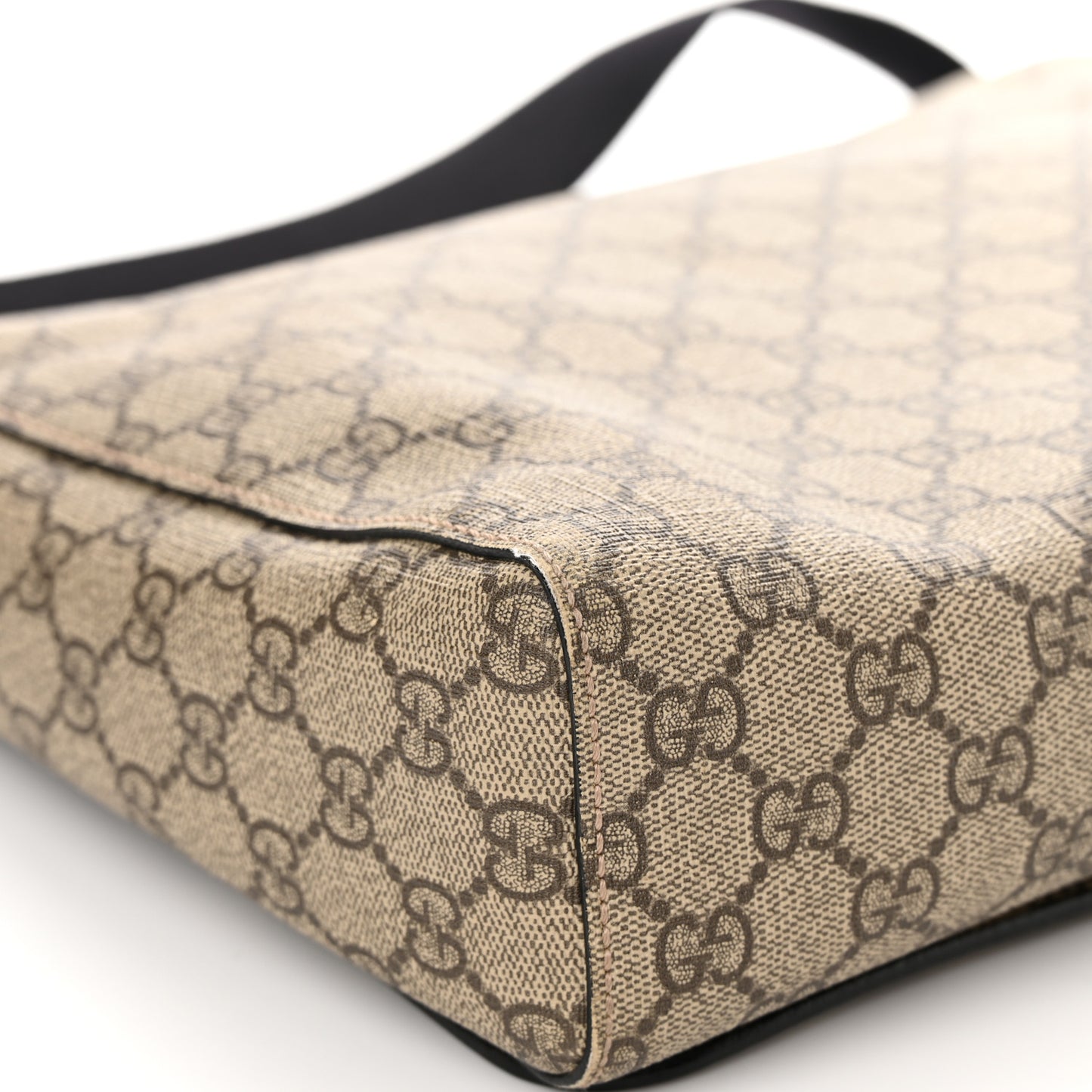 GG Supreme Monogram Web Flap Messenger Bag Black