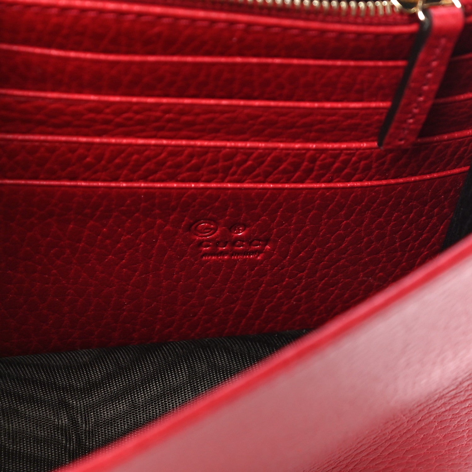 Gucci Dollar Calfskin Interlocking G Chain Wallet Red 6 of 9
