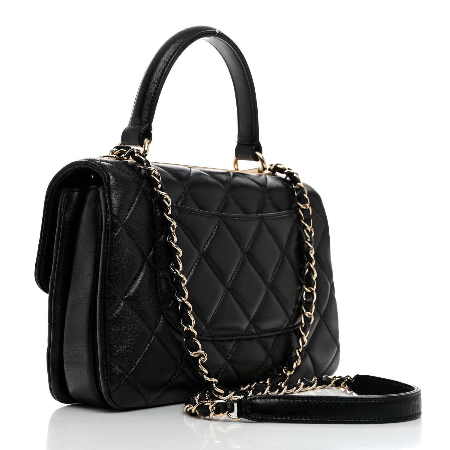 Chanel Lambskin Quilted Small Trendy CC Dual Handle Flap Bag Black 2 of 9