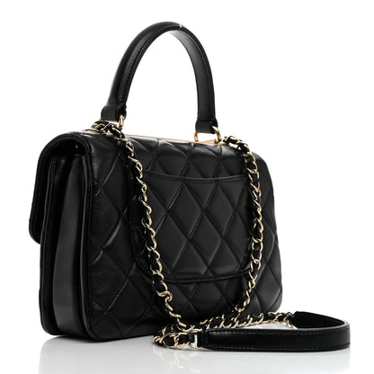 Chanel Lambskin Quilted Small Trendy CC Dual Handle Flap Bag Black 2 of 9