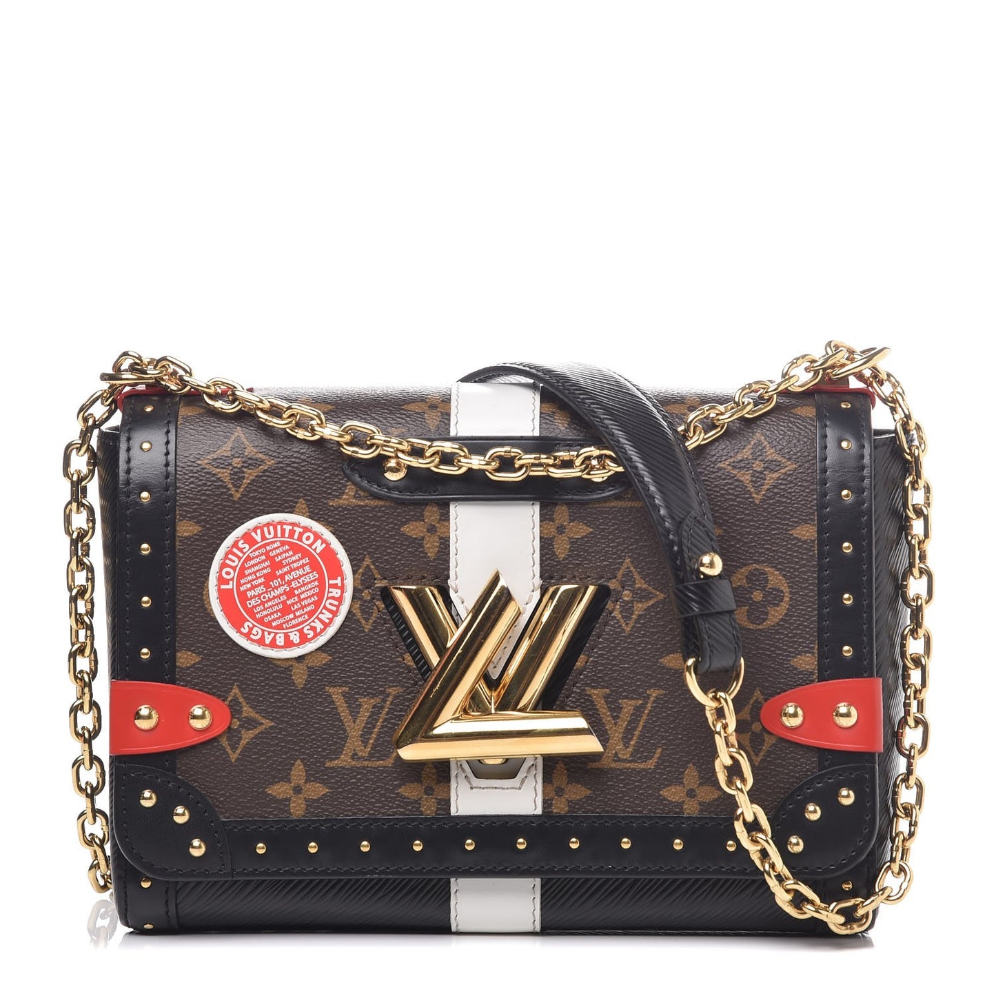 Epi Monogram Complice Trunks and Bags Twist Shoulder Bag MM Black