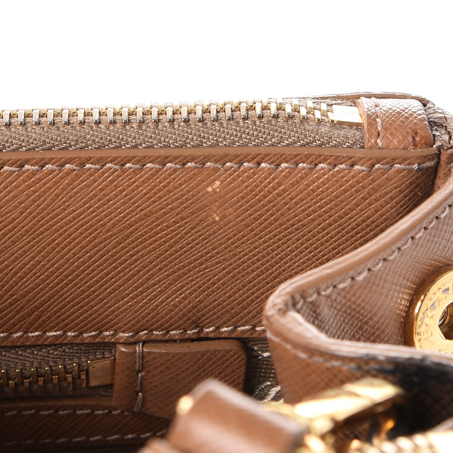 Prada Saffiano Medium Galleria Double Zip Tote Caramel 16 of 22