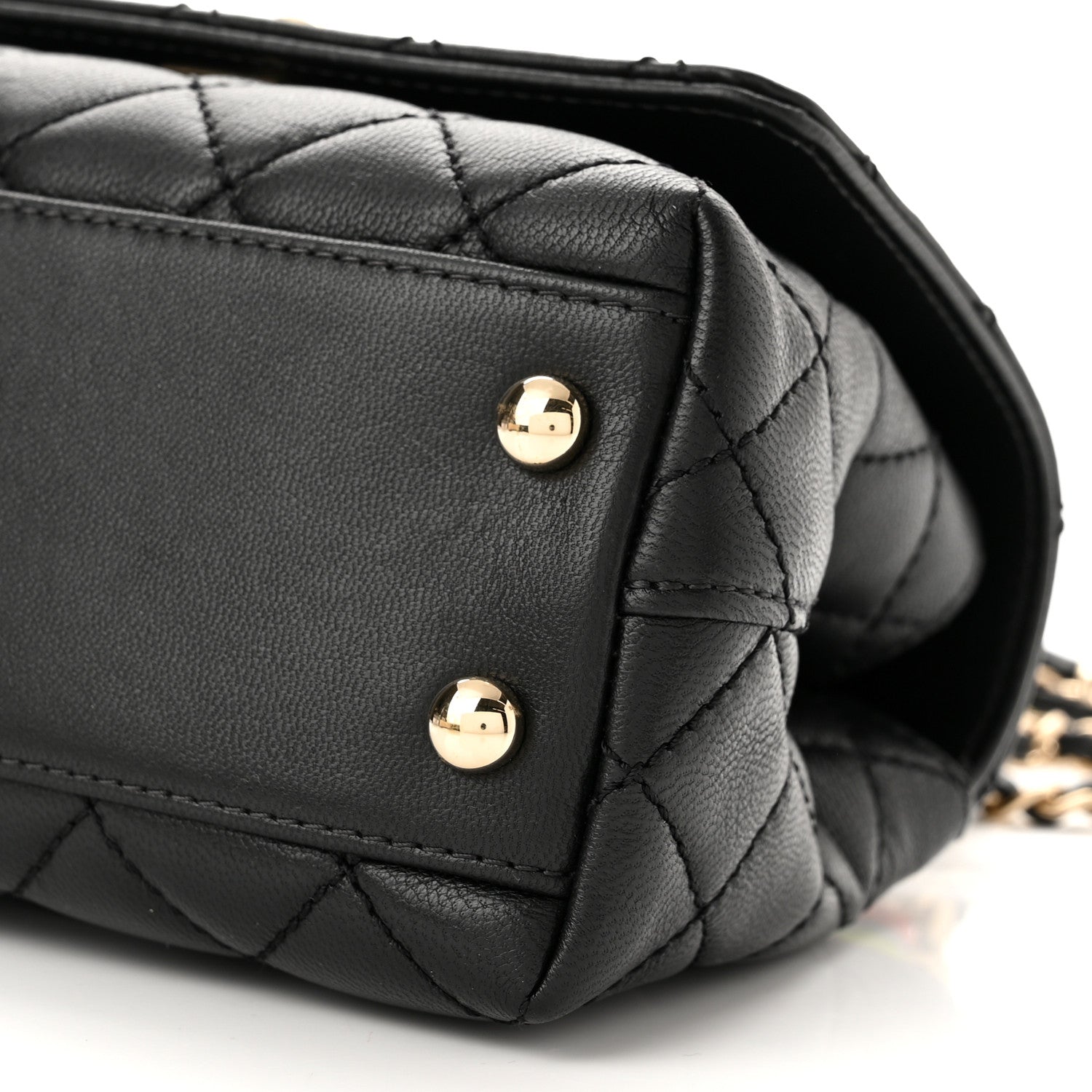 Chanel Goatskin Quilted Rainbow Extra Mini Coco Handle Flap Black 10 of 10