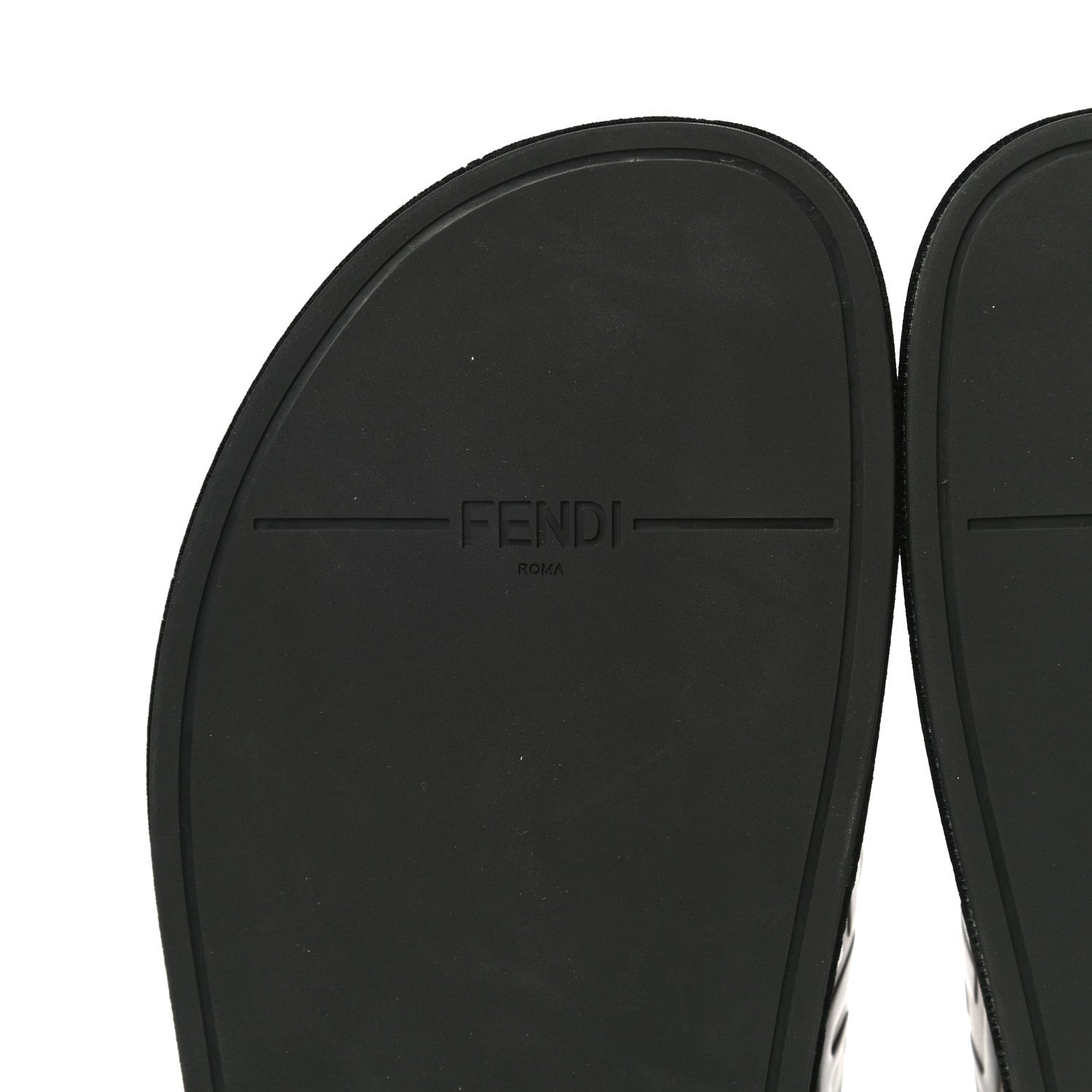 Fendi Calfskin FF Embossed Slide Sandals 40.5 Maya Black 9 of 12