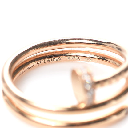 Cartier 18K Pink Gold Diamond Double Juste Un Clou Ring 53 6.25 5 of 6
