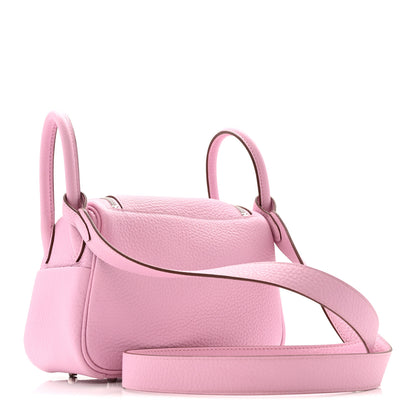 Hermes Taurillon Clemence Mini Lindy 20 Mauve Sylvestre 3 of 11