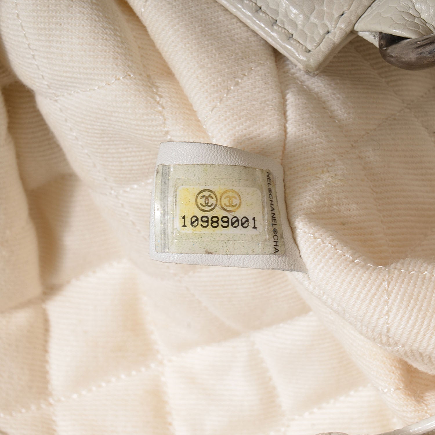 Chanel Distressed Caviar Outdoor Ligne Tote White 7 of 7
