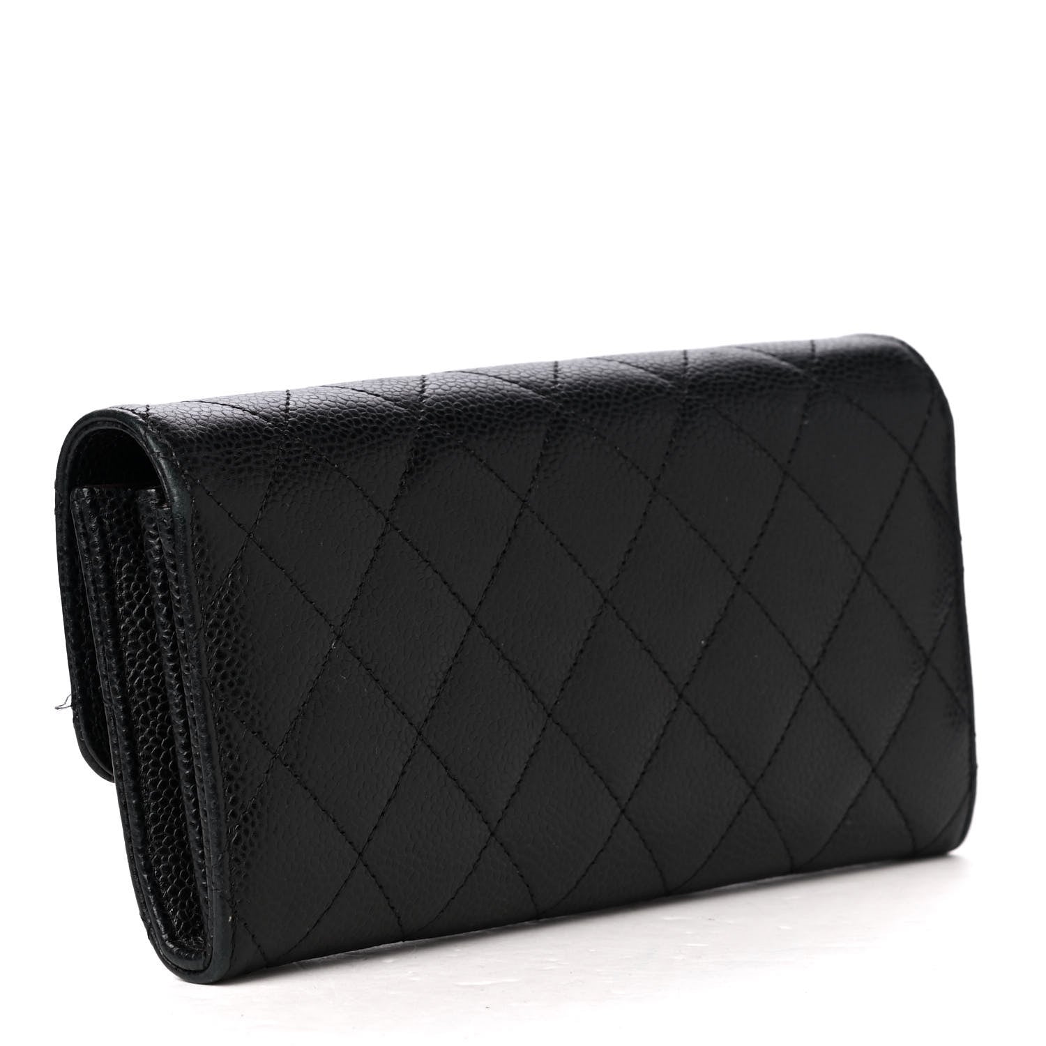 Chanel Caviar Quilted Large Gusset Flap Wallet Black 2 of 4