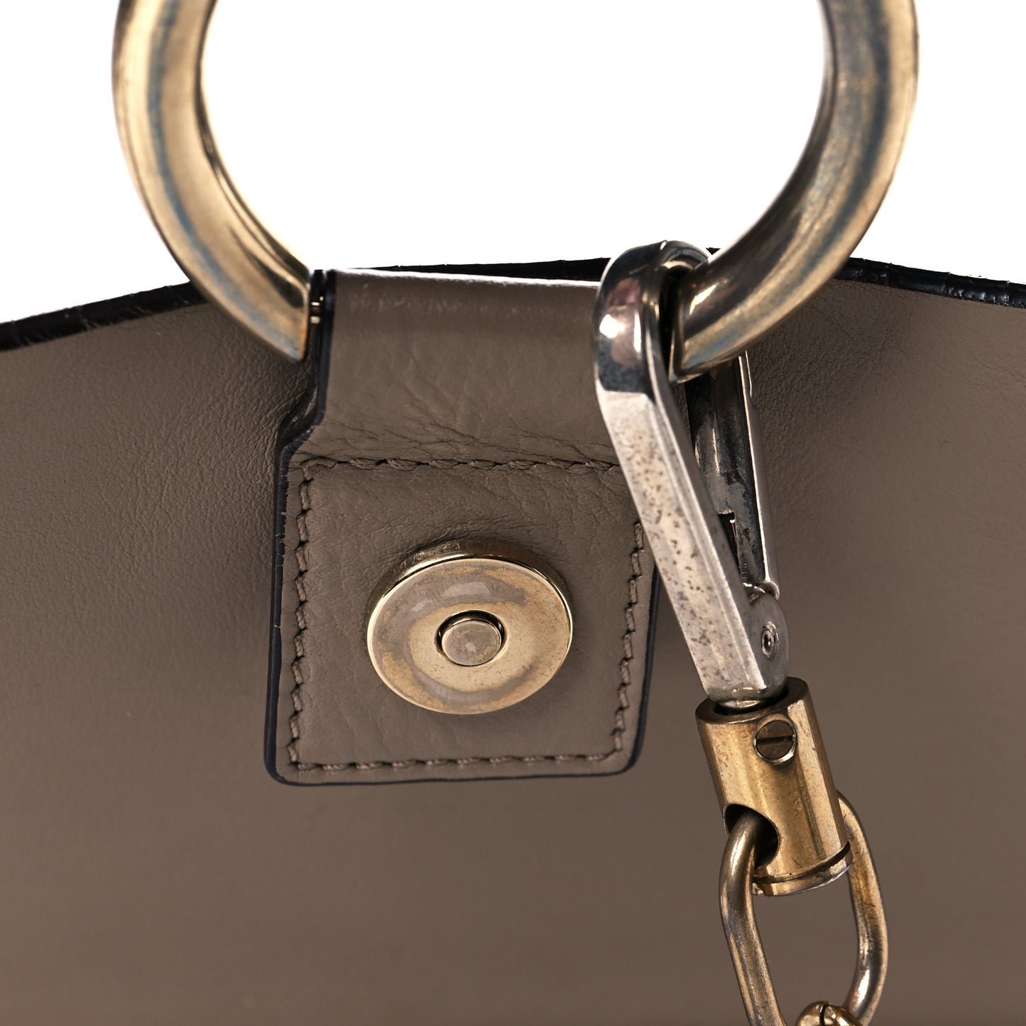 Calfskin Suede Medium Faye Shoulder Bag Motty Grey