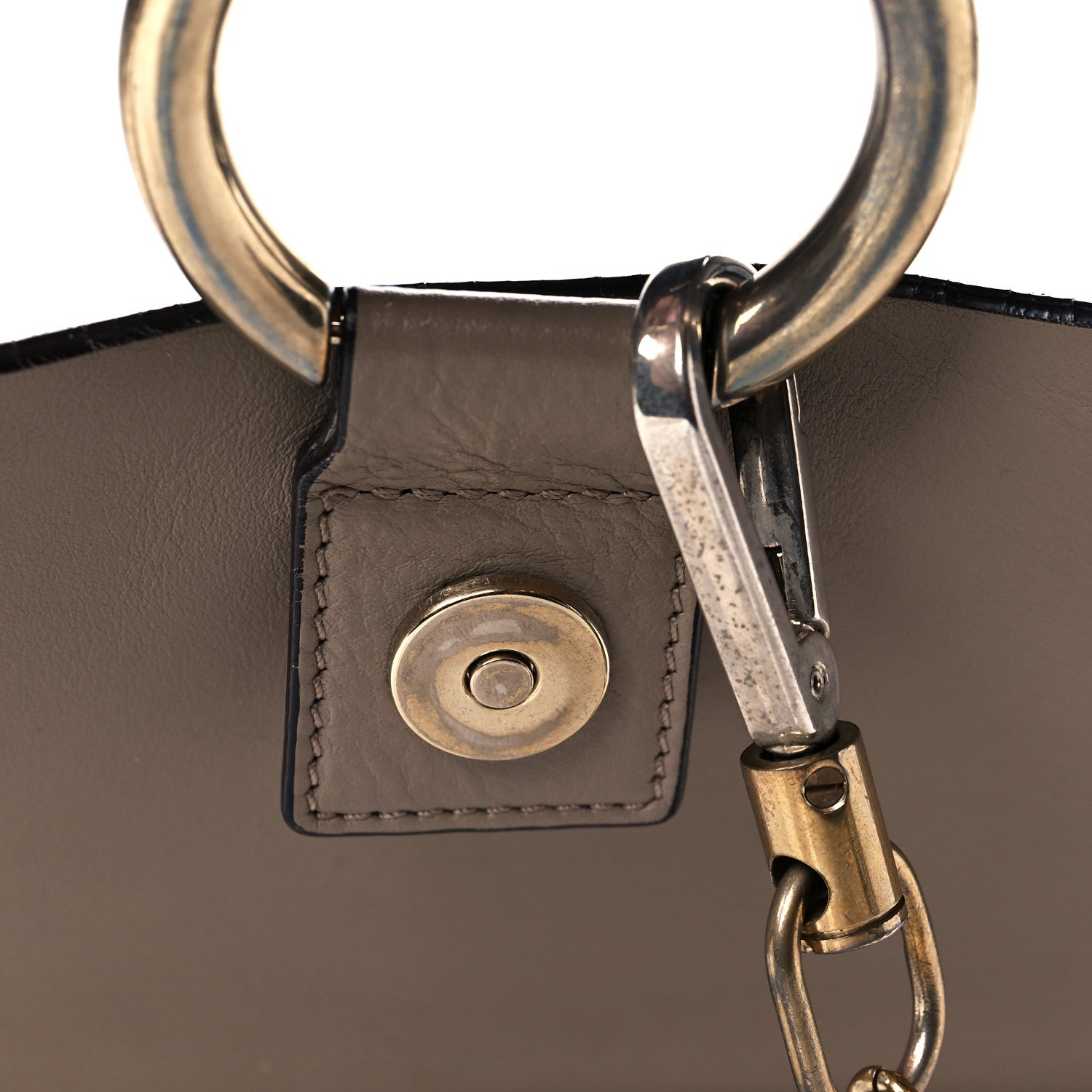 Chloe Calfskin Suede Medium Faye Shoulder Bag Motty Grey 11 of 14