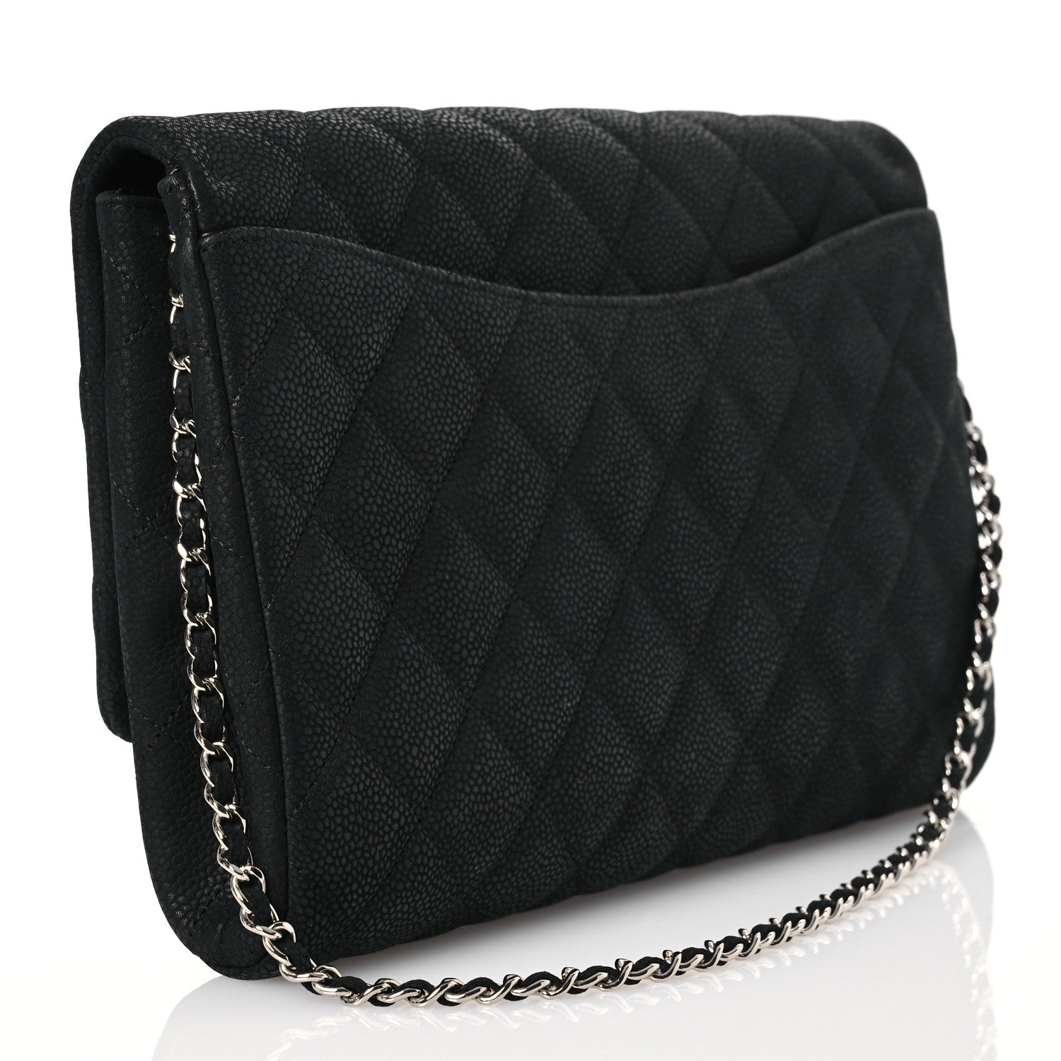 Chanel Iridescent Caviar Quilted Clutch With Chain Flap Black 3 of 11