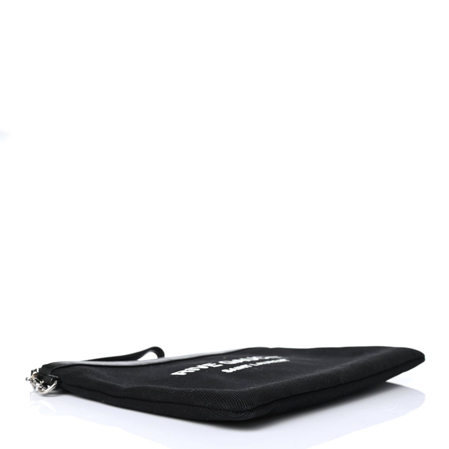 Linen Canvas Rive Gauche Zipped Pouch Black