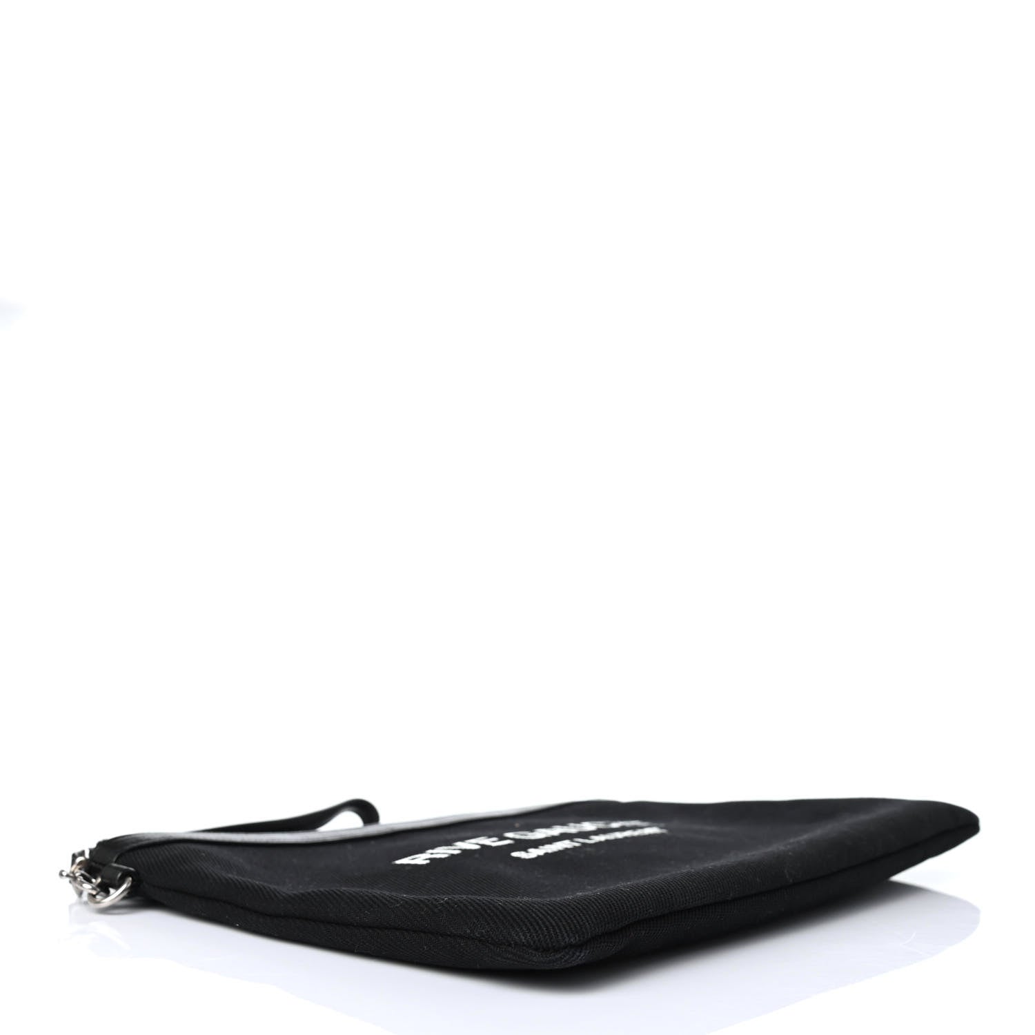Saint Laurent Linen Canvas Rive Gauche Zipped Pouch Black 3 of 4