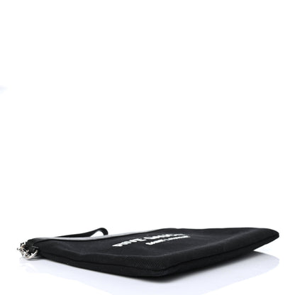 Saint Laurent Linen Canvas Rive Gauche Zipped Pouch Black 3 of 4