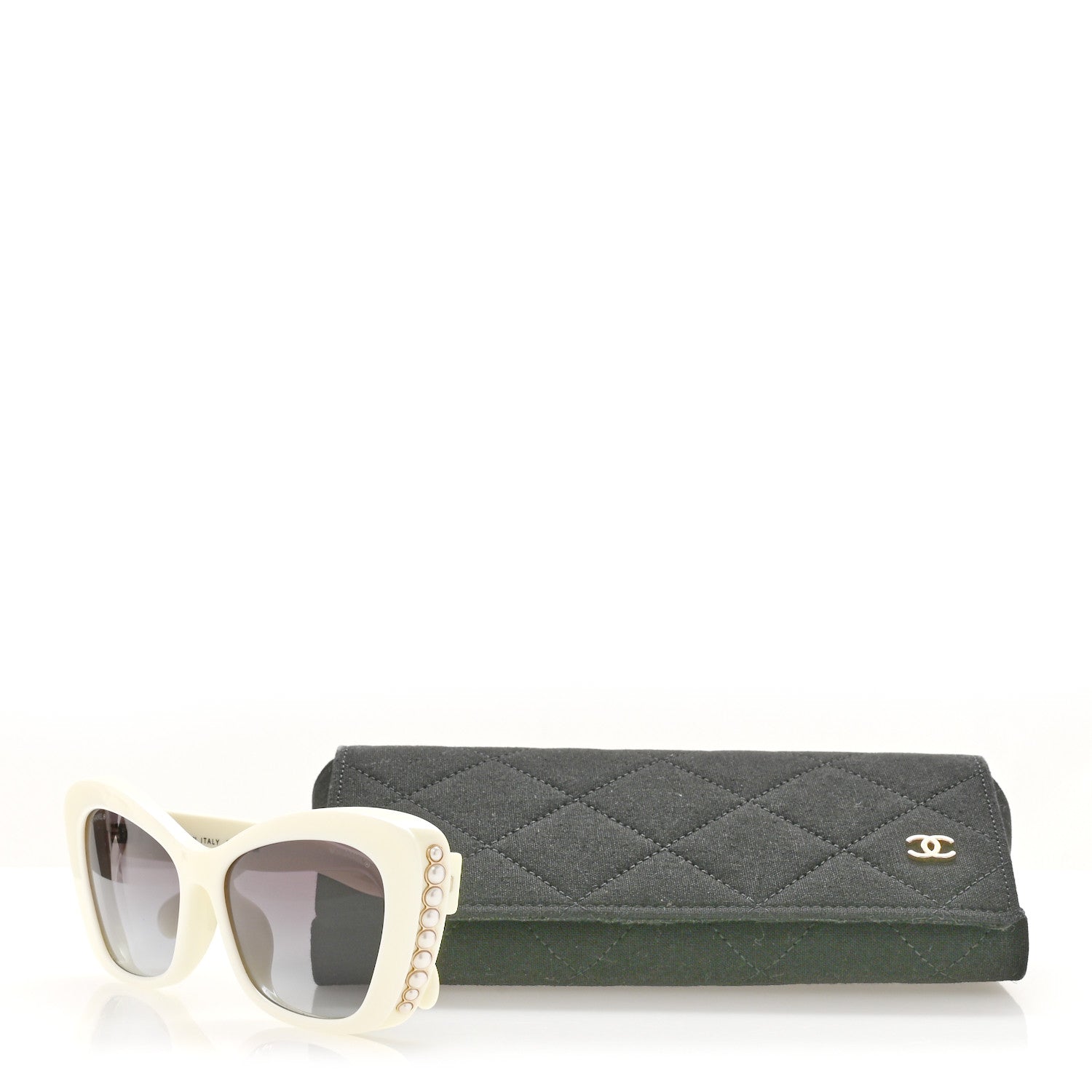 Chanel Acetate Pearl Cat Eye CC Sunglasses 5481-H-A White 8 of 8