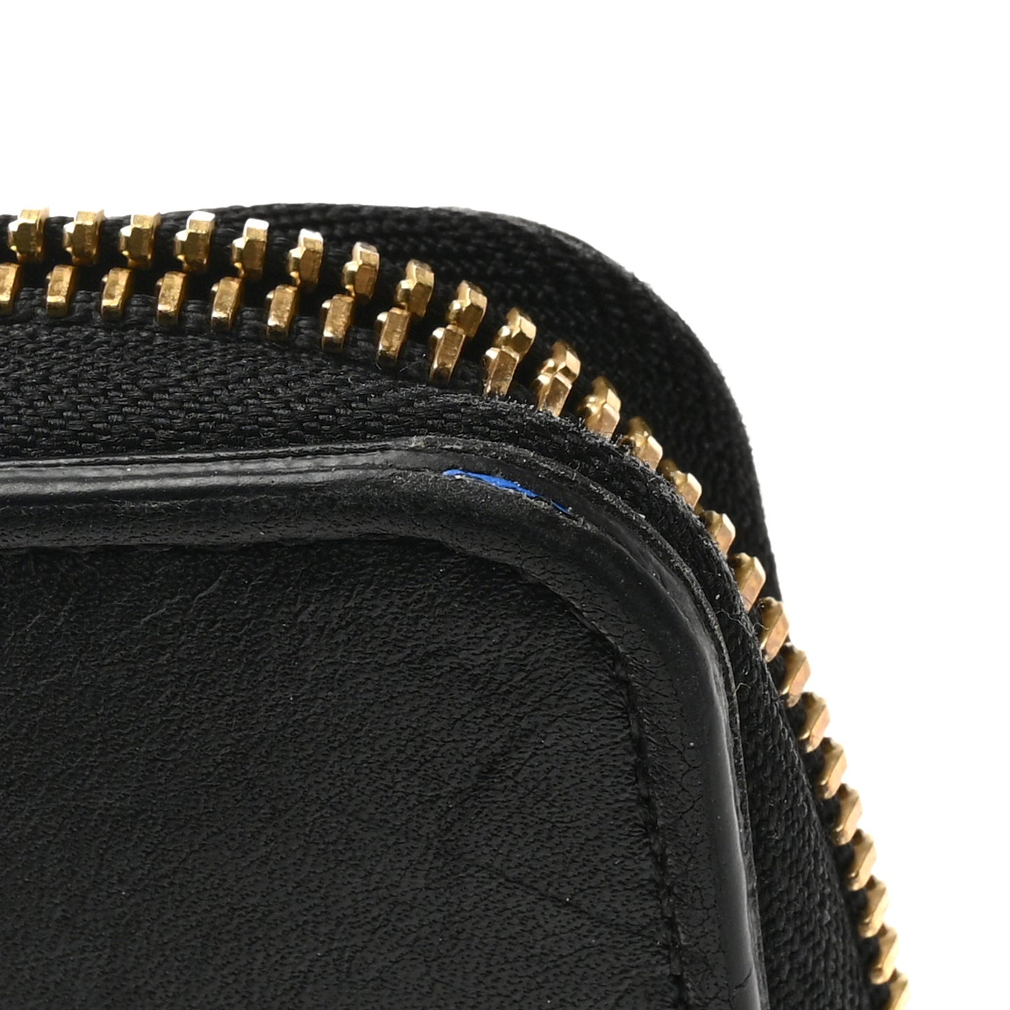 Calfskin Colored Monogram Zippy Wallet Blue Black