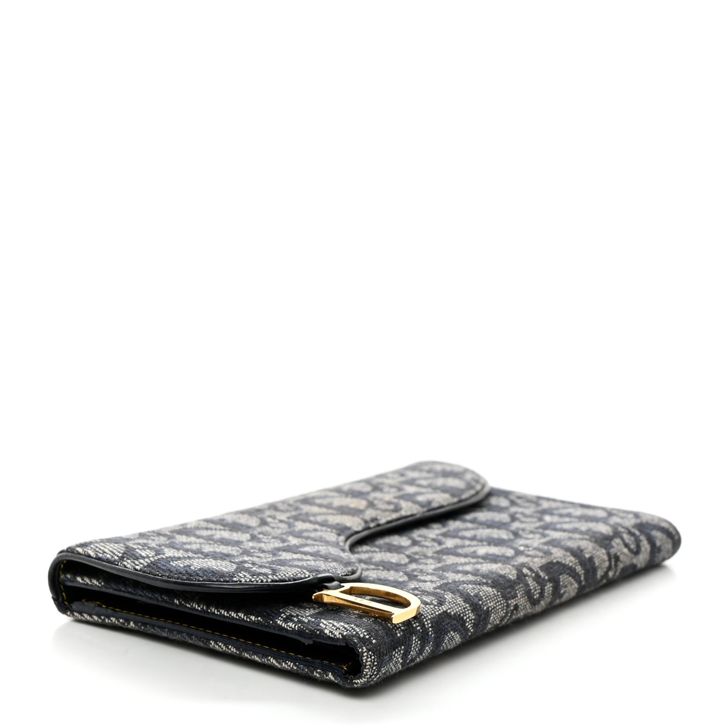 CHRISTIAN DIOR Monogram Saddle Wallet Navy