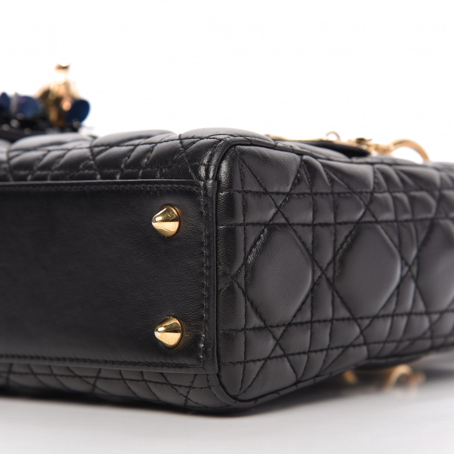 Christian Dior Lambskin Cannage Small Jeweled Lady Dior Black 7 of 9