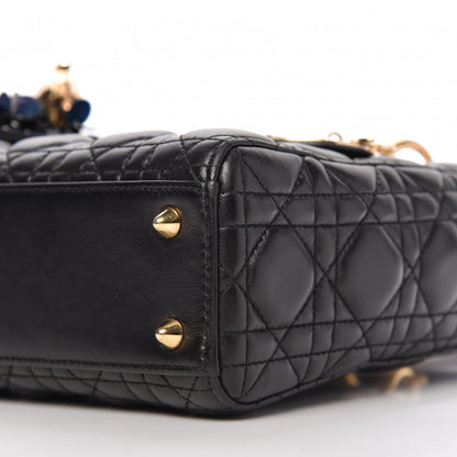 Christian Dior Lambskin Cannage Small Jeweled Lady Dior Black 7 of 9