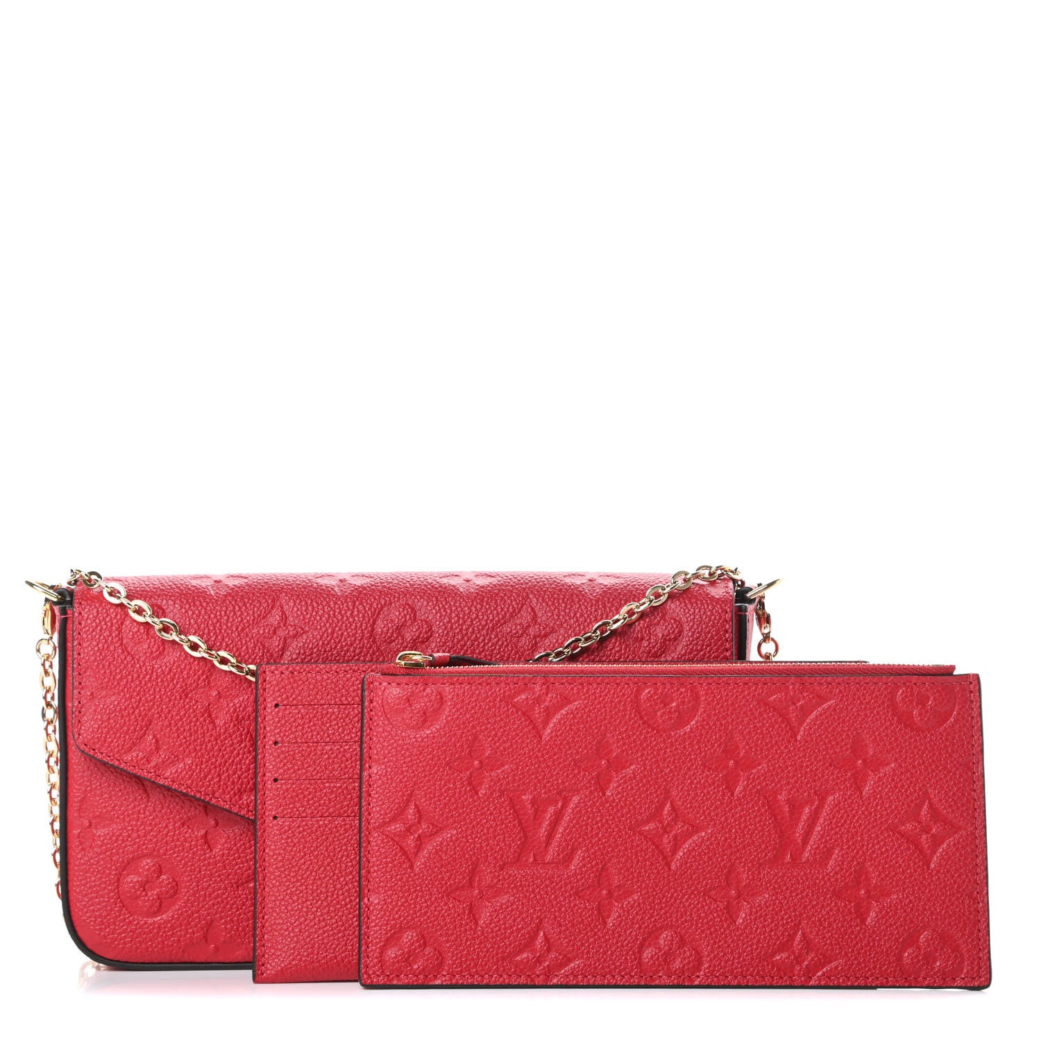Louis Vuitton Empreinte Pochette Felicie Chain Wallet Scarlet 2 of 13