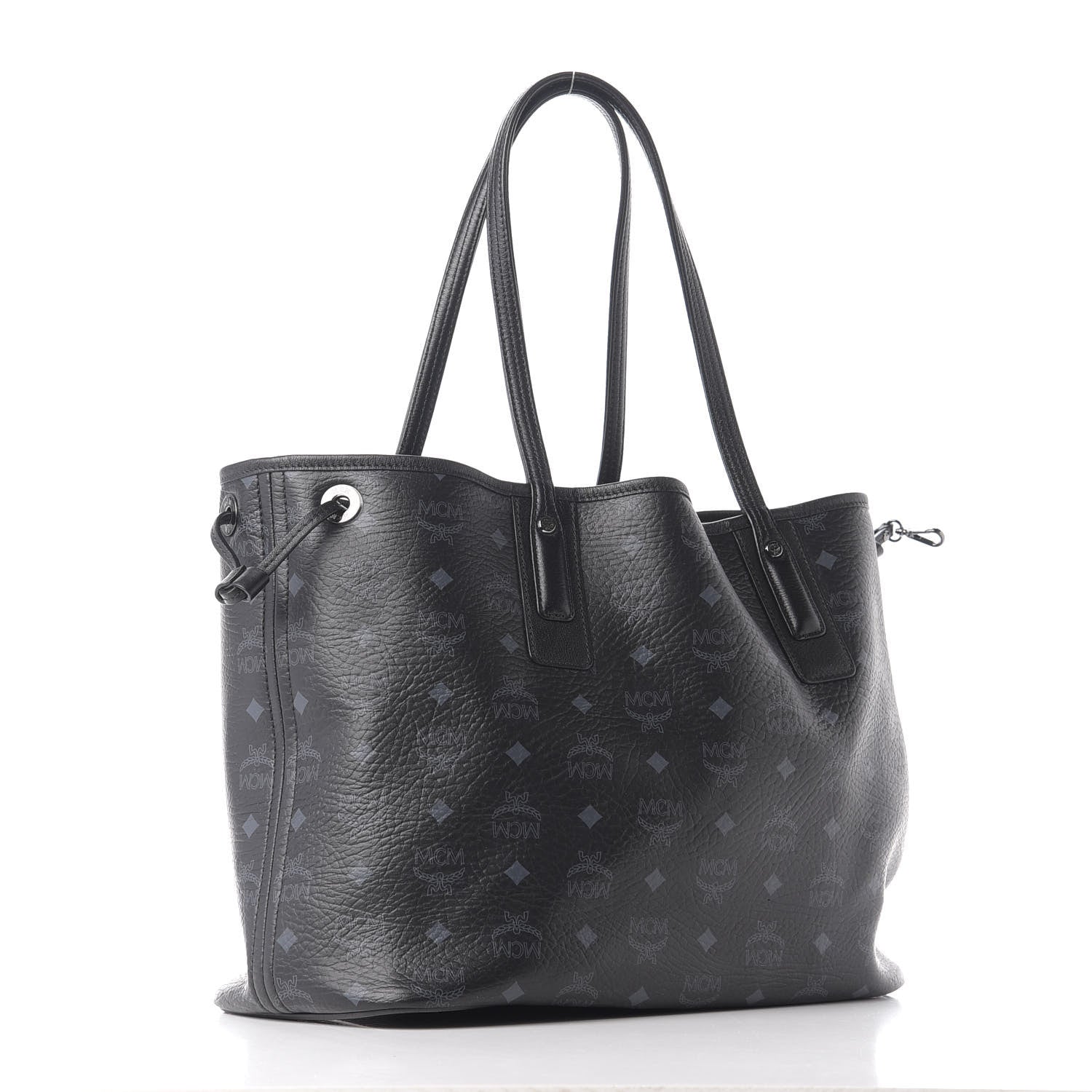 MCM Visetos Medium Liz Reversible Shopper Tote Black 3 of 14