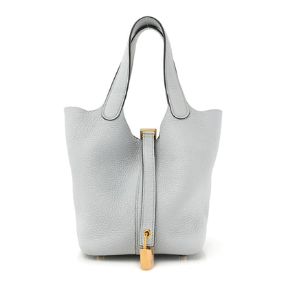 Hermes Taurillon Clemence Picotin Lock 18 PM Bleu Pale 1 of 12