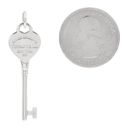 Tiffany Sterling Silver Return To Tiffany Heart Key Pendant 2 of 3