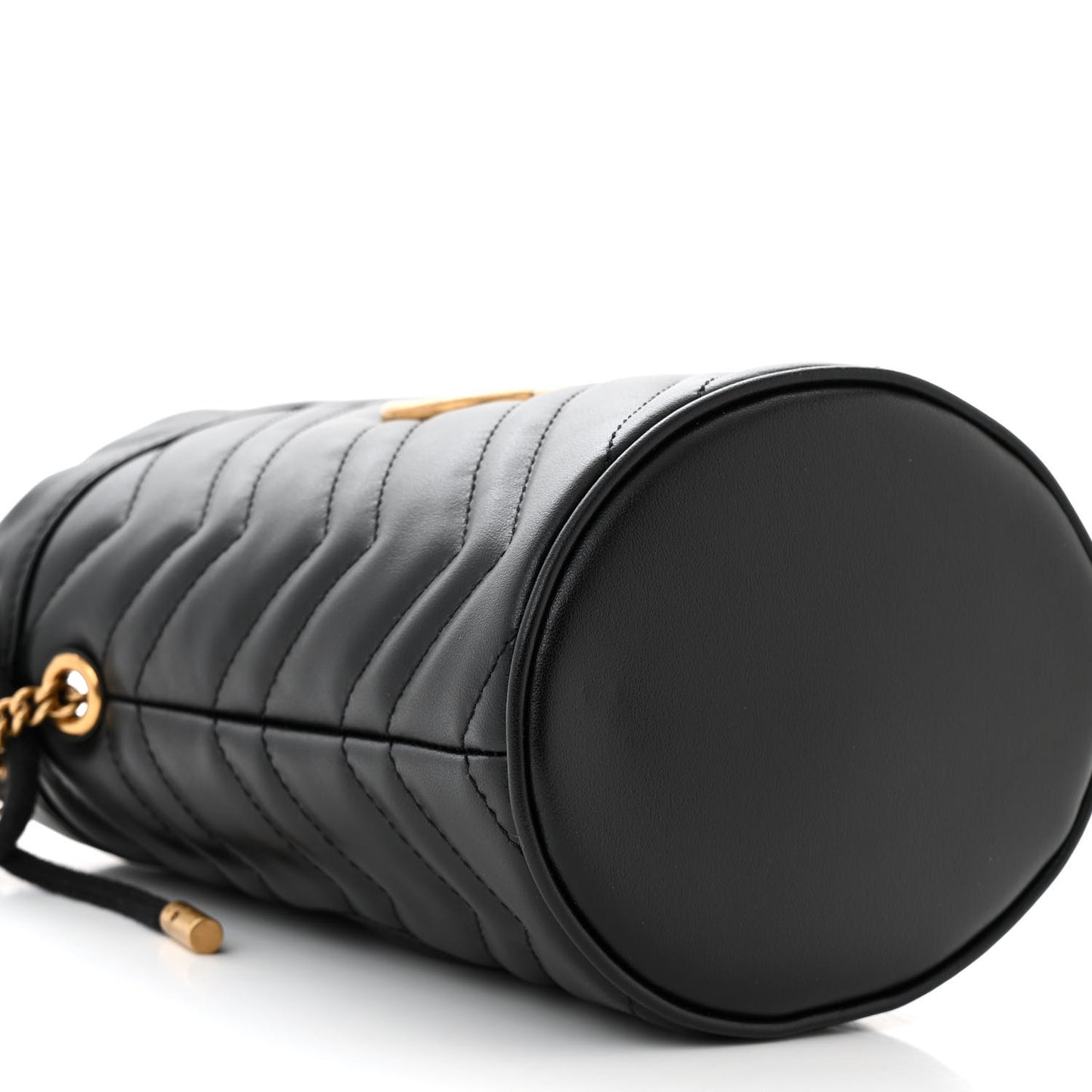 Calfskin Matelasse Mini GG Marmont 2.0 Bucket Bag Black