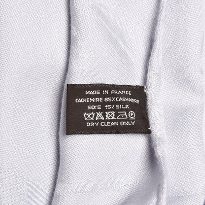 Hermes Cashmere Silk New Libris Stole Gris Nuage 5 of 6