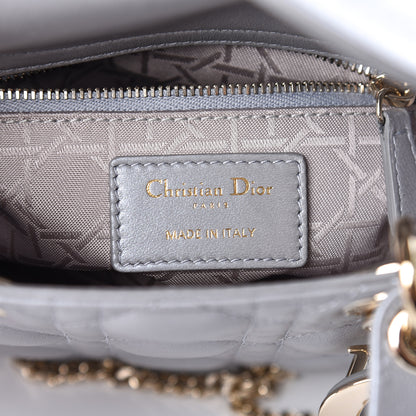 Christian Dior Metallic Lambskin Cannage Mini Lady Dior Grey 6 of 10