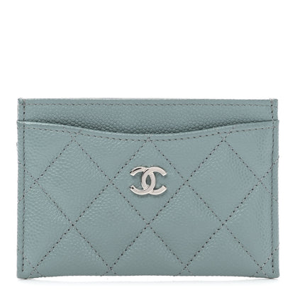 Chanel Caviar Quilted Card Holder Light Blue 1 of 9