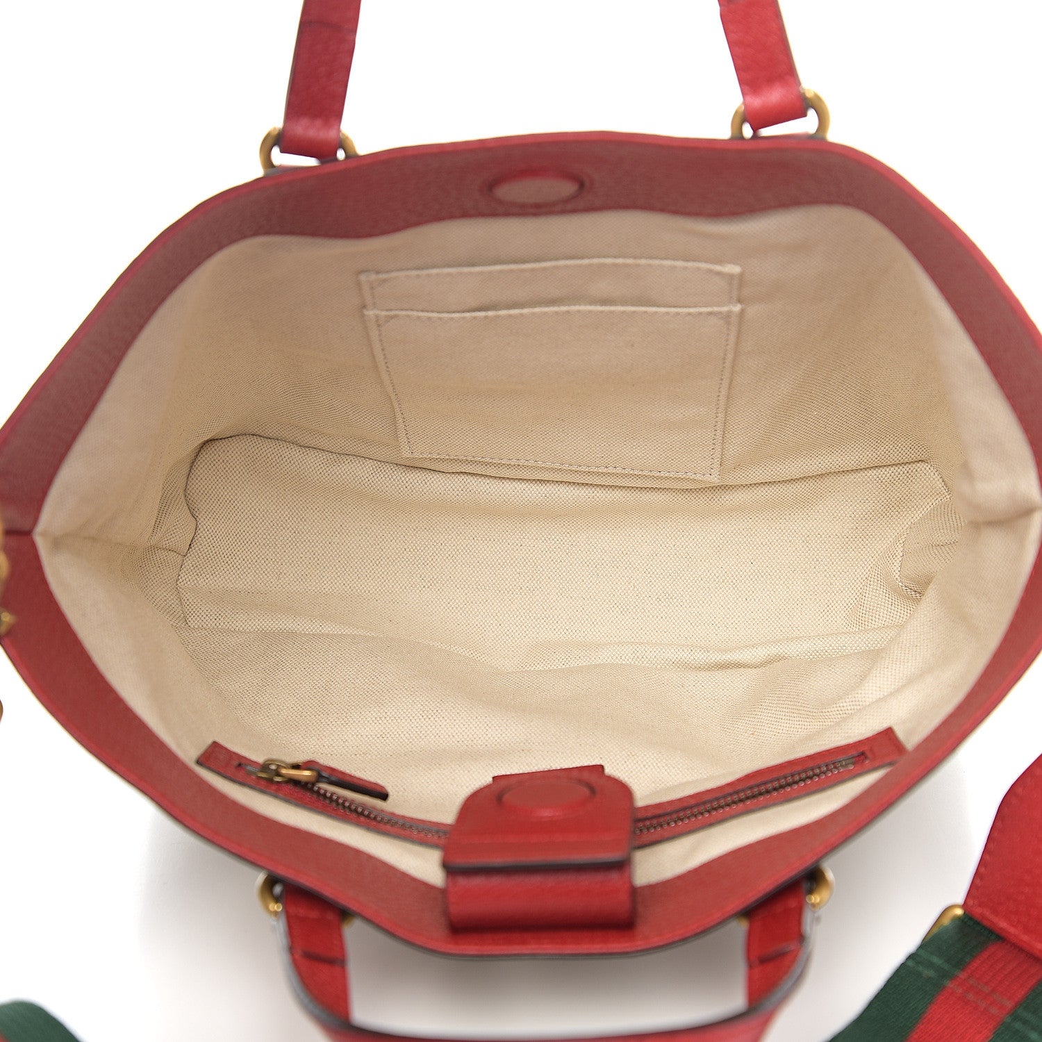 Gucci Soft GG Supreme Monogram Web Bosco Patch Small Crossbody Tote Beige Malva Hibiscus Red 4 of 9