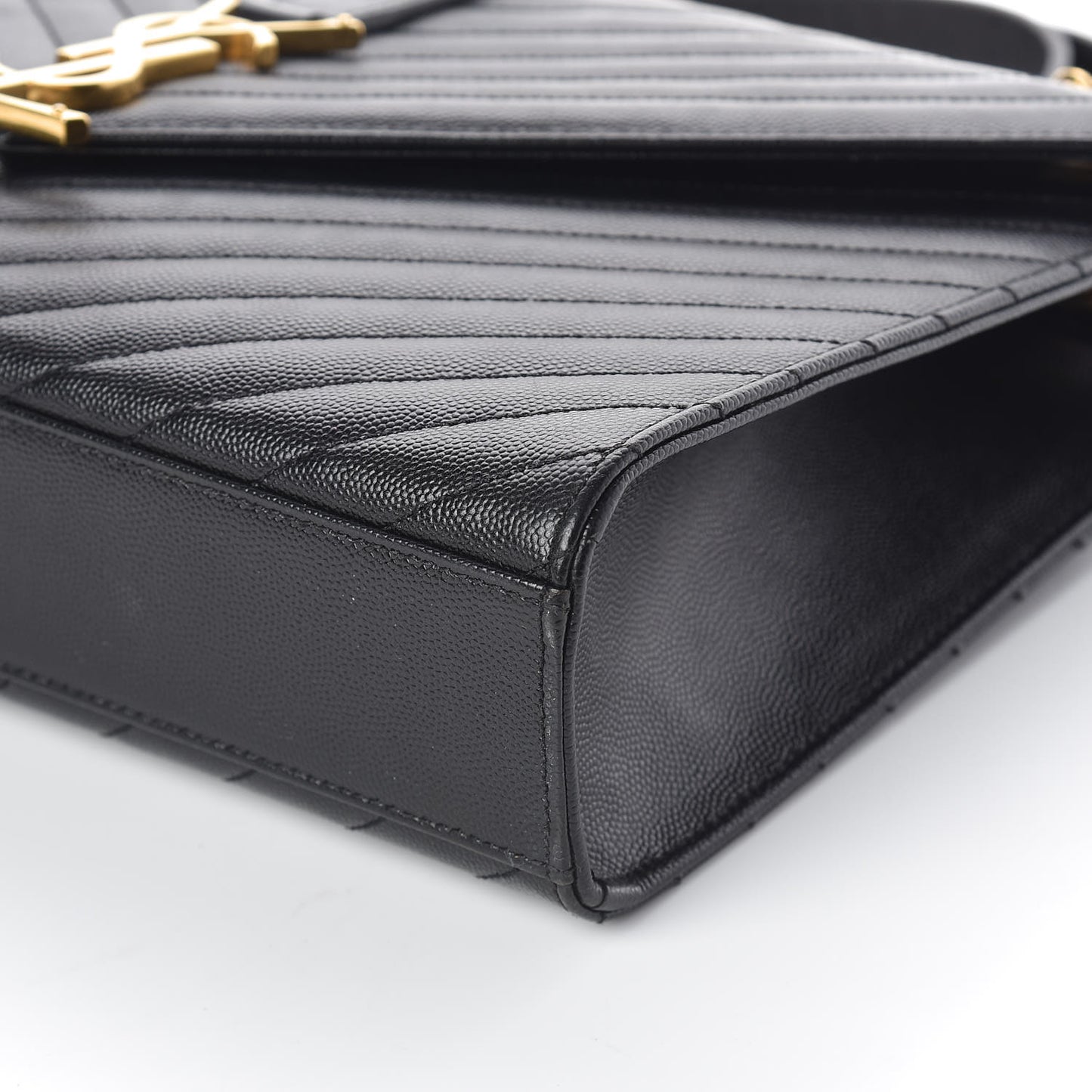 Grain De Poudre Matelasse Chevron Large Monogram Satchel Black