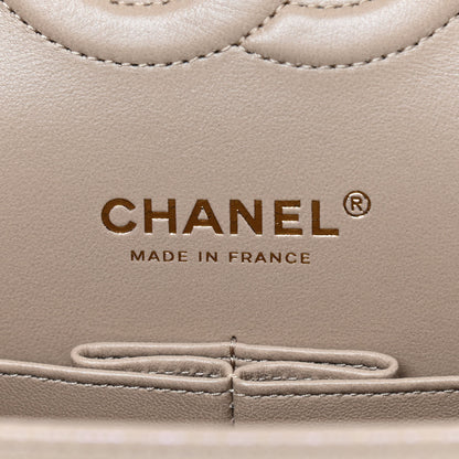 Chanel Iridescent Caviar Quilted Medium Double Flap Dark Beige 5 of 9