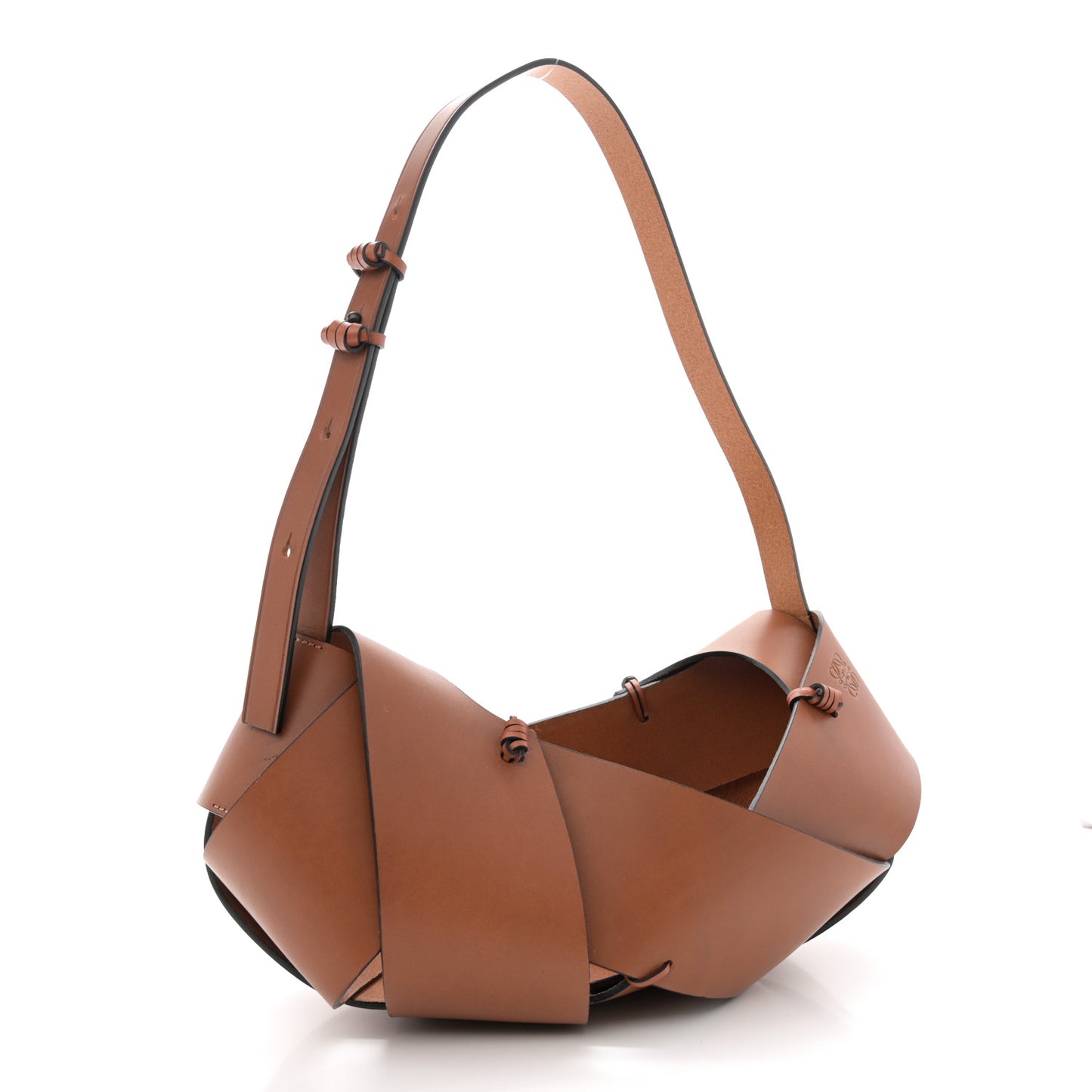 Calfskin Interlaced Hobo Tan
