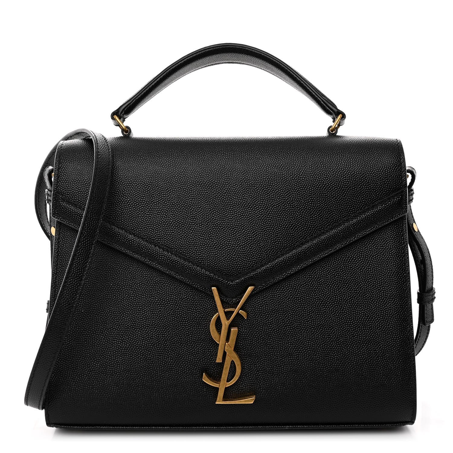 Saint Laurent Grain de Poudre Medium Classic Monogram Cassandra Top Handle Black Rouge Legion 1 of 9