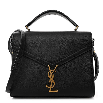 Saint Laurent Grain de Poudre Medium Classic Monogram Cassandra Top Handle Black Rouge Legion 1 of 9