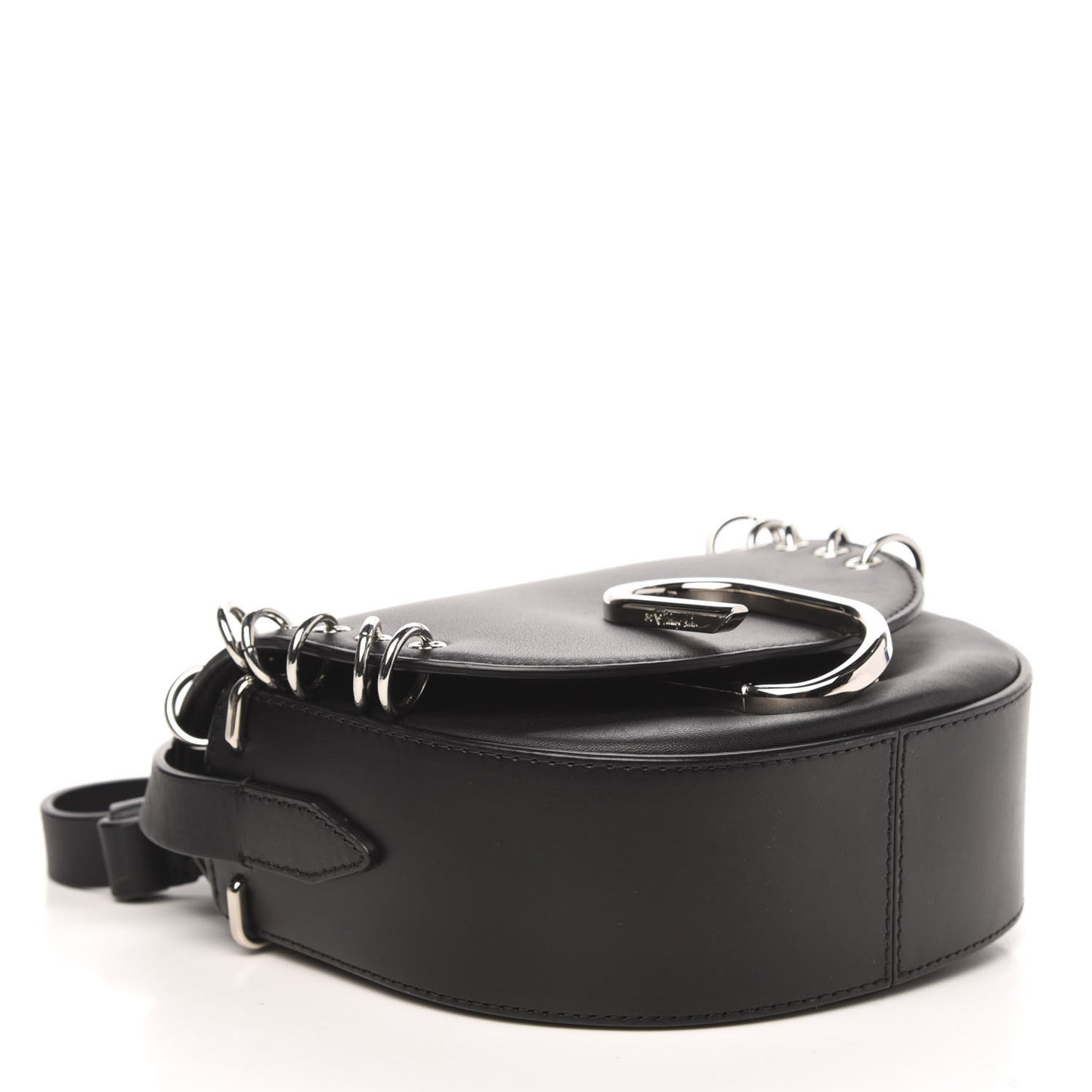 3.1 Calfskin Alix Rings Saddle Crossbody Bag Black