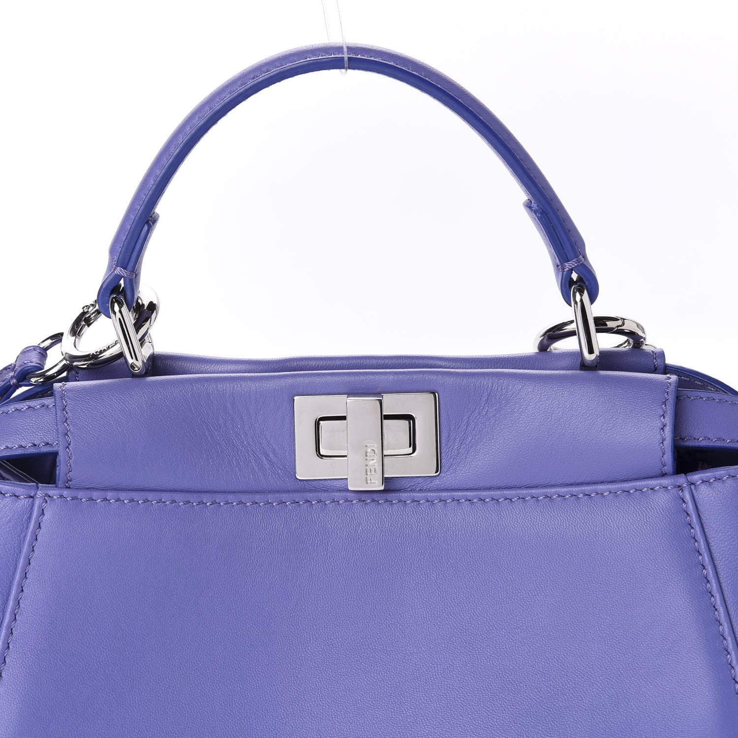 Fendi Nappa Mini Peekaboo Iconic Satchel Viola Cassis 10 of 10