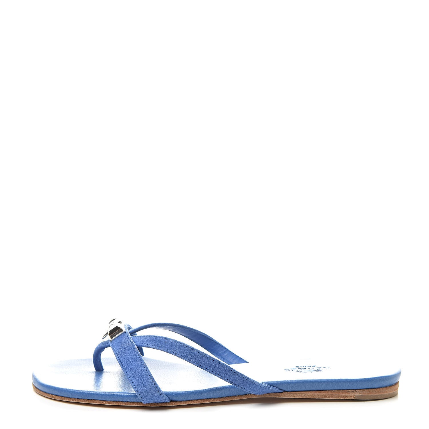 Hermes Suede Nappa Corfou Sandals 37 Bleu 1 of 11
