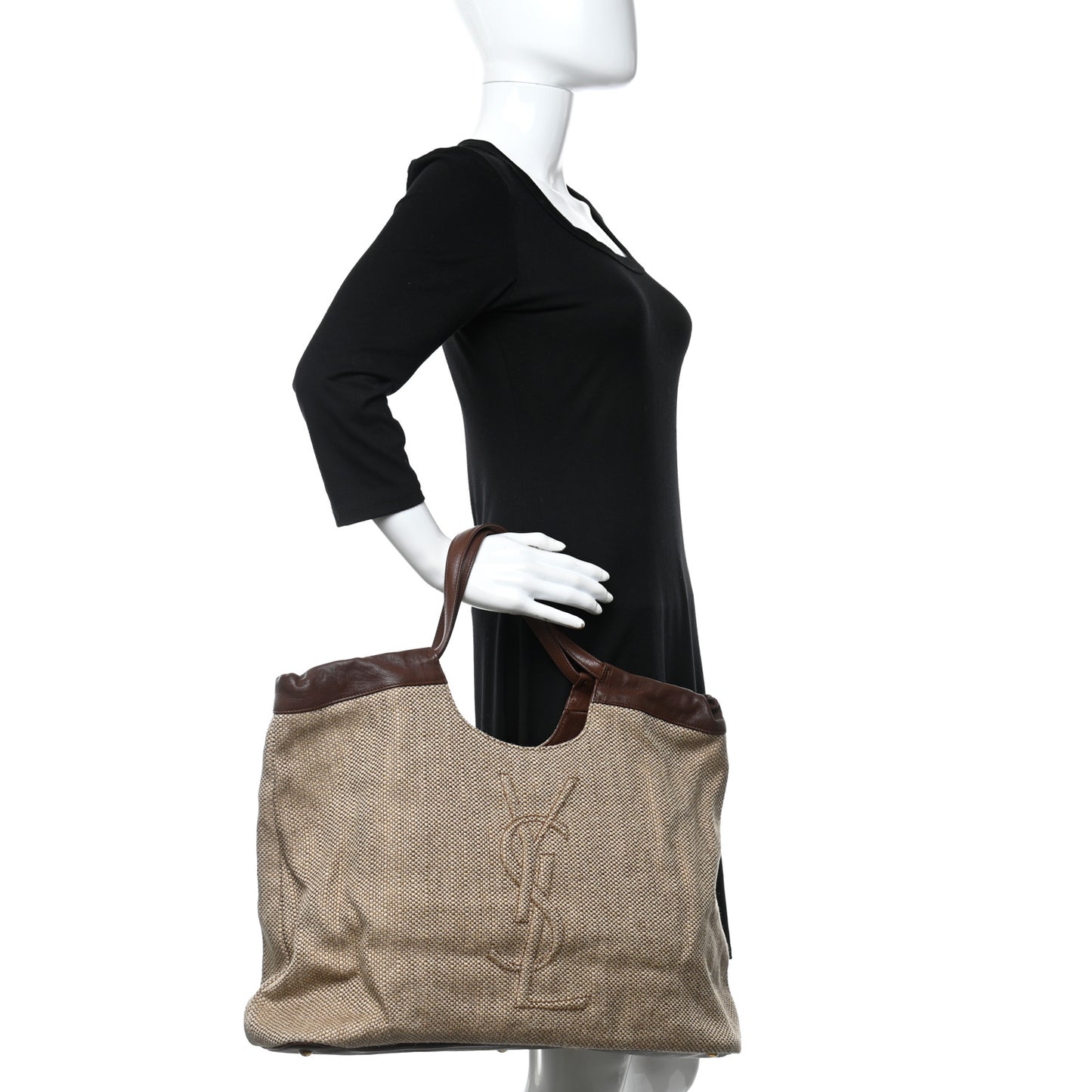 Linen Belle de Jour Cabas Tote Brown