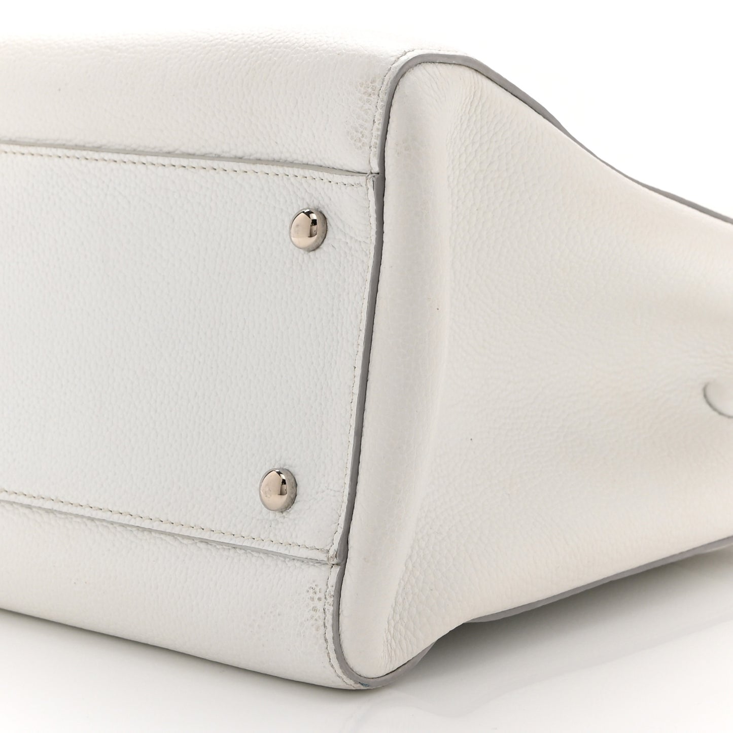 Grained Calfskin Small Neo Executive Shopper Tote White
