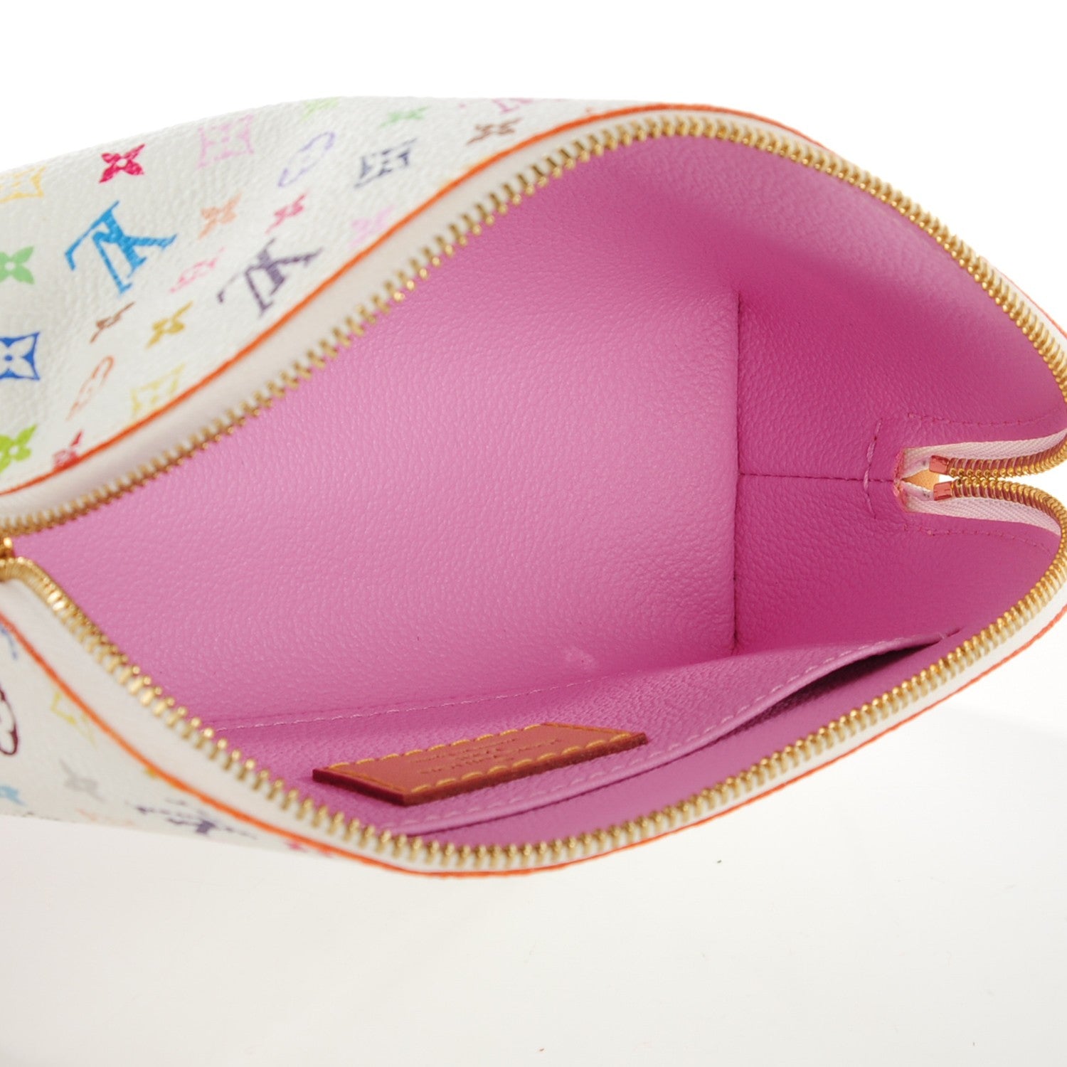 Louis Vuitton Monogram Multicolor Cosmetic Pouch White Litchi 5 of 7