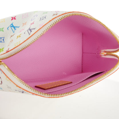 Louis Vuitton Monogram Multicolor Cosmetic Pouch White Litchi 5 of 7