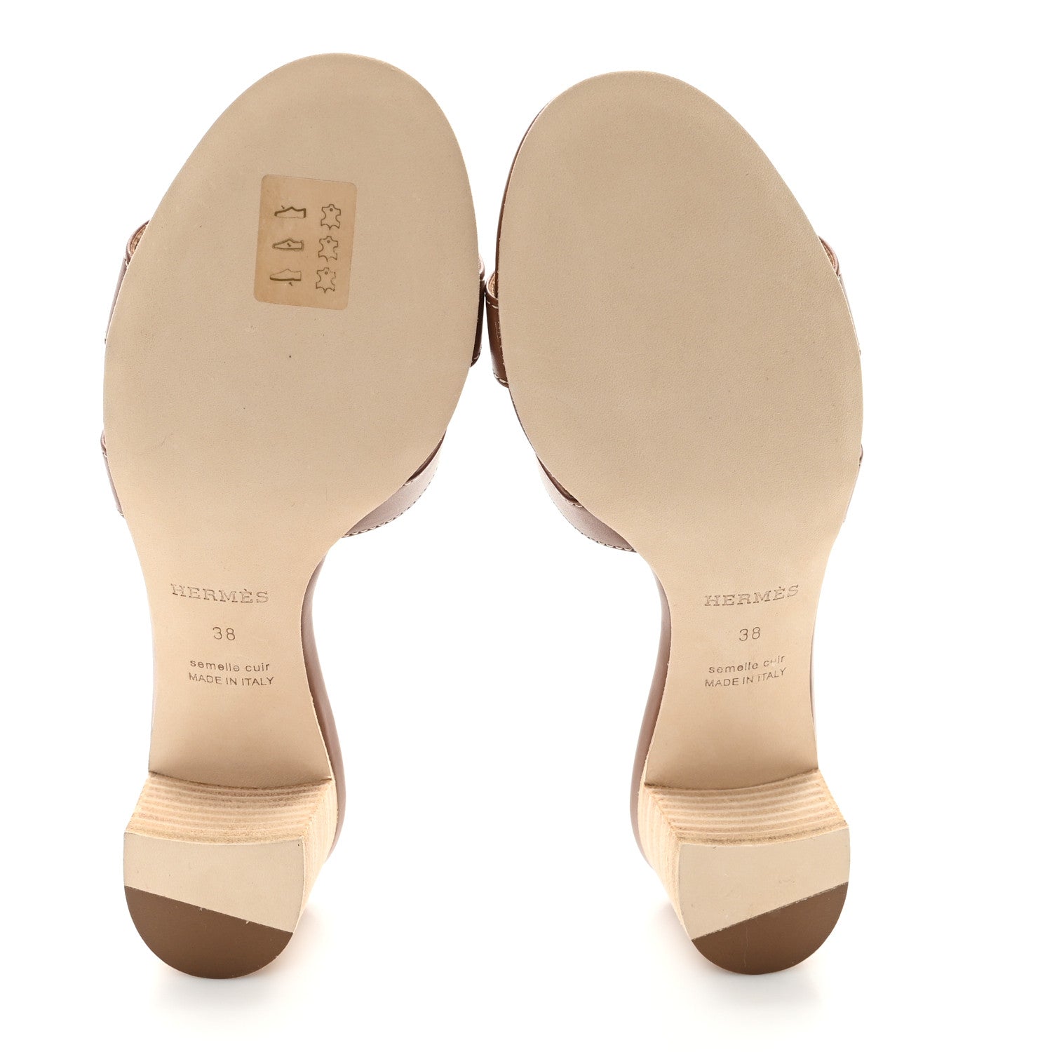 Hermes Calfskin Oasis Sandals 38 Gold 6 of 10