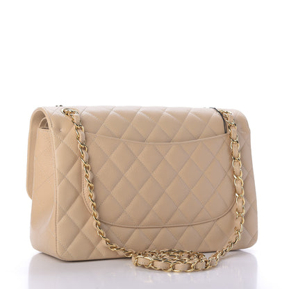 Chanel Caviar Quilted Jumbo Double Flap Beige Clair 3 of 10