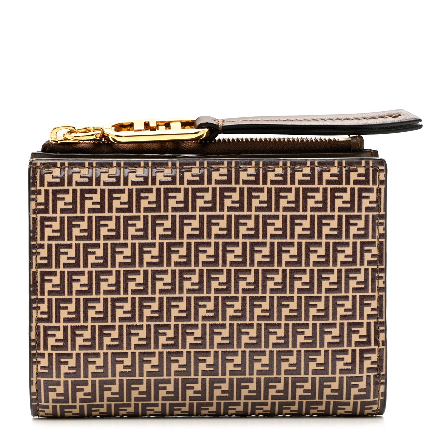 Fendi Vitello Liberty Micro FF Embossed Medium O'Lock Wallet Beige Amido Maya 1 of 7